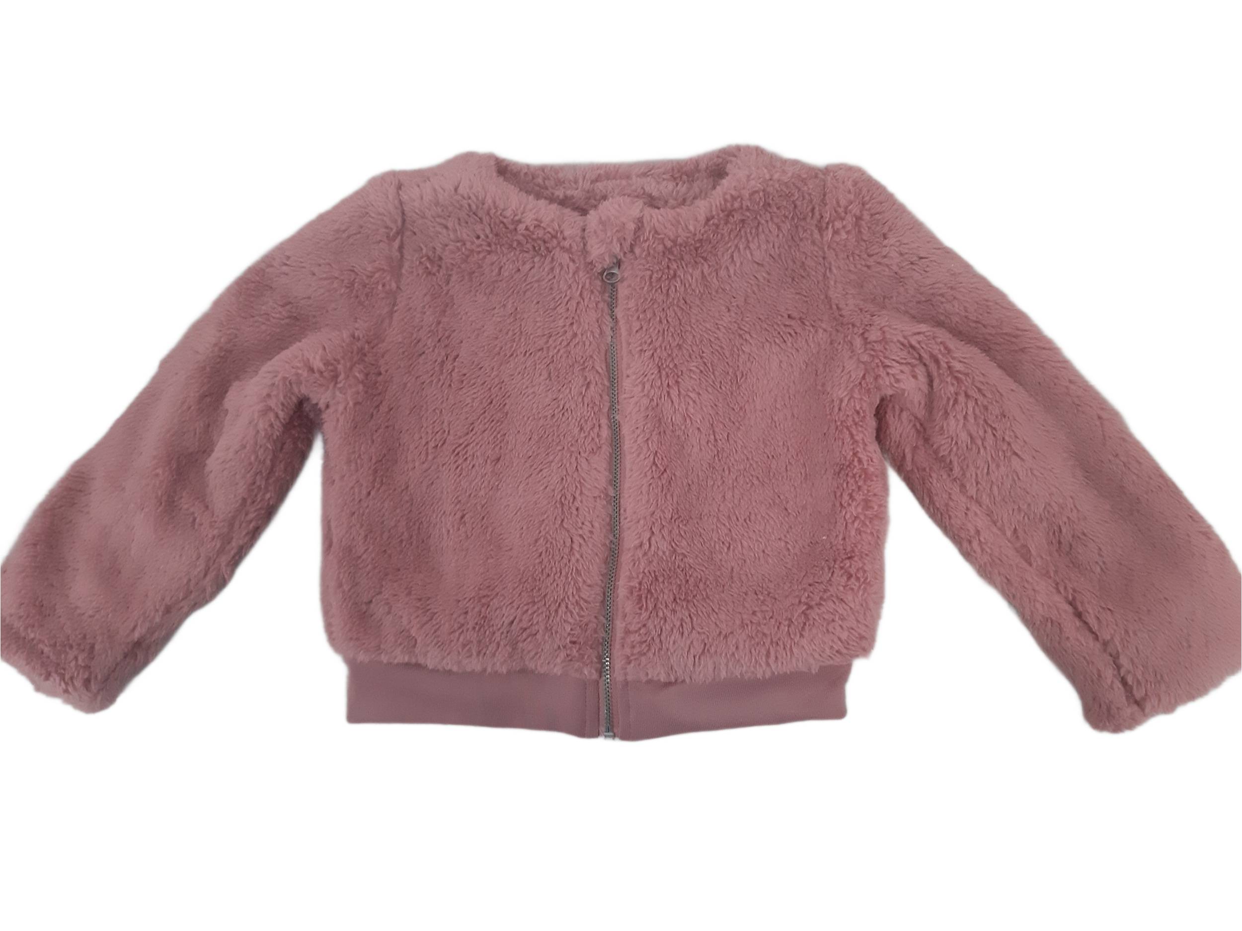 Plush children's sweatshirt with polo collar, purple 