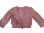 Plush children's sweatshirt with polo collar, purple 
