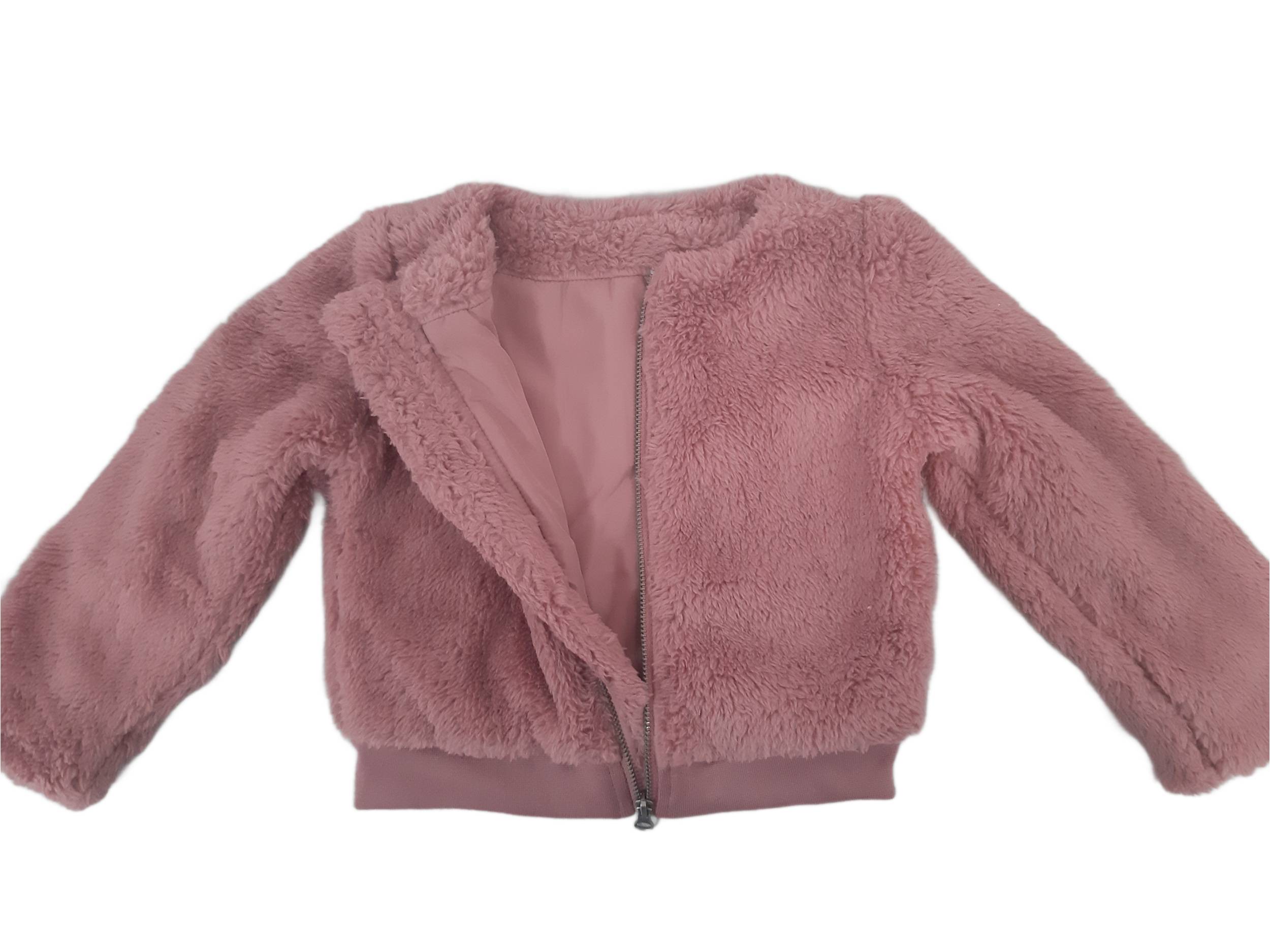 Plush children's sweatshirt with polo collar, purple 
