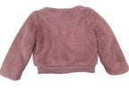 Plush children's sweatshirt with polo collar, purple 