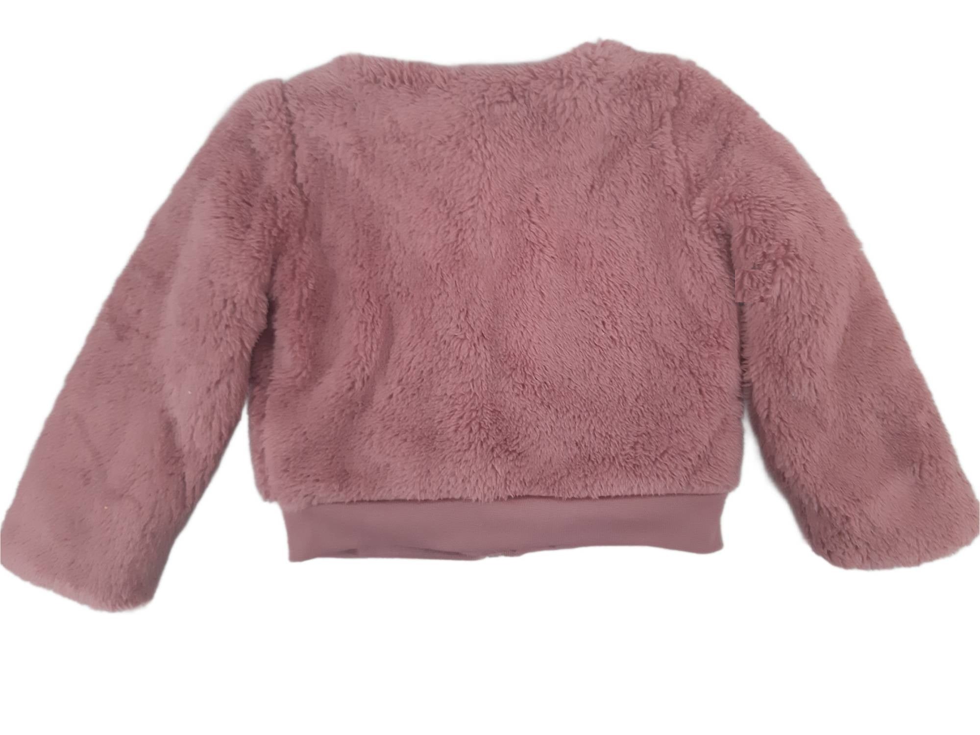 Plush children's sweatshirt with polo collar, purple 