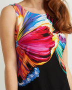 JOSEPH RIBKOFF Women's elastic dress, black with abstract shapes print
