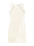 Desigual Women's Amparo dress with embroidery and metal eyelets, ecru/white