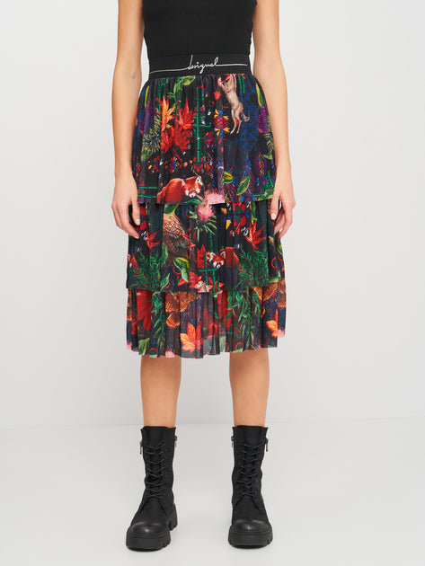Desigual Women's knitted skirt, floral print