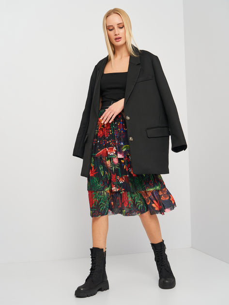 Desigual Women's knitted skirt, floral print