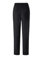 Sporty-elegant trousers with pleats and ties, black 