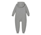 Children's cotton one-piece pajamas with hood, gray