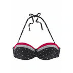 Swimsuit top with underwire season 2025 Lascana, black with dots