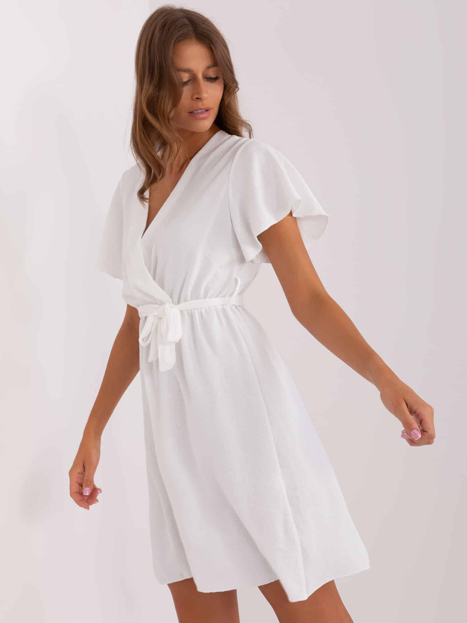 Women's flared mini dress Josefine, white