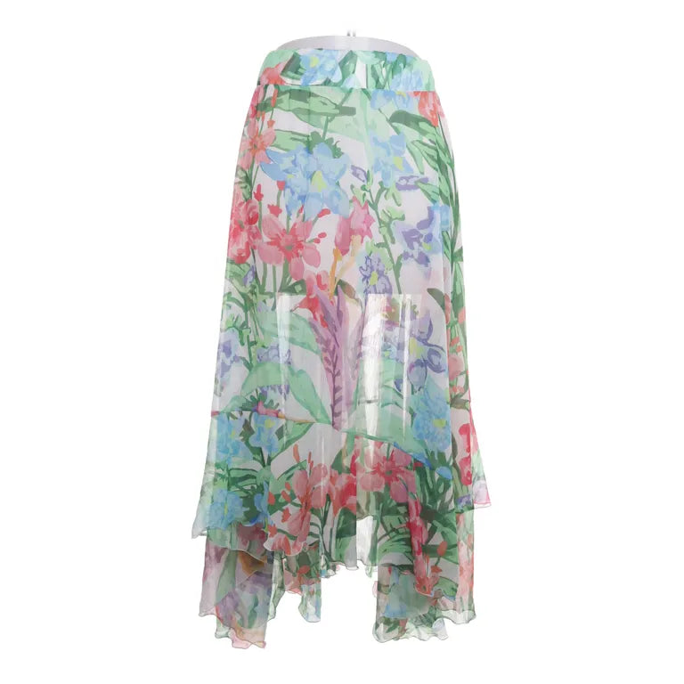 Feraud Paris Women's long flared skirt, multi-colored