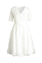Apart Formal lace dress with short sleeves, white