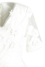 Apart Formal lace dress with short sleeves, white