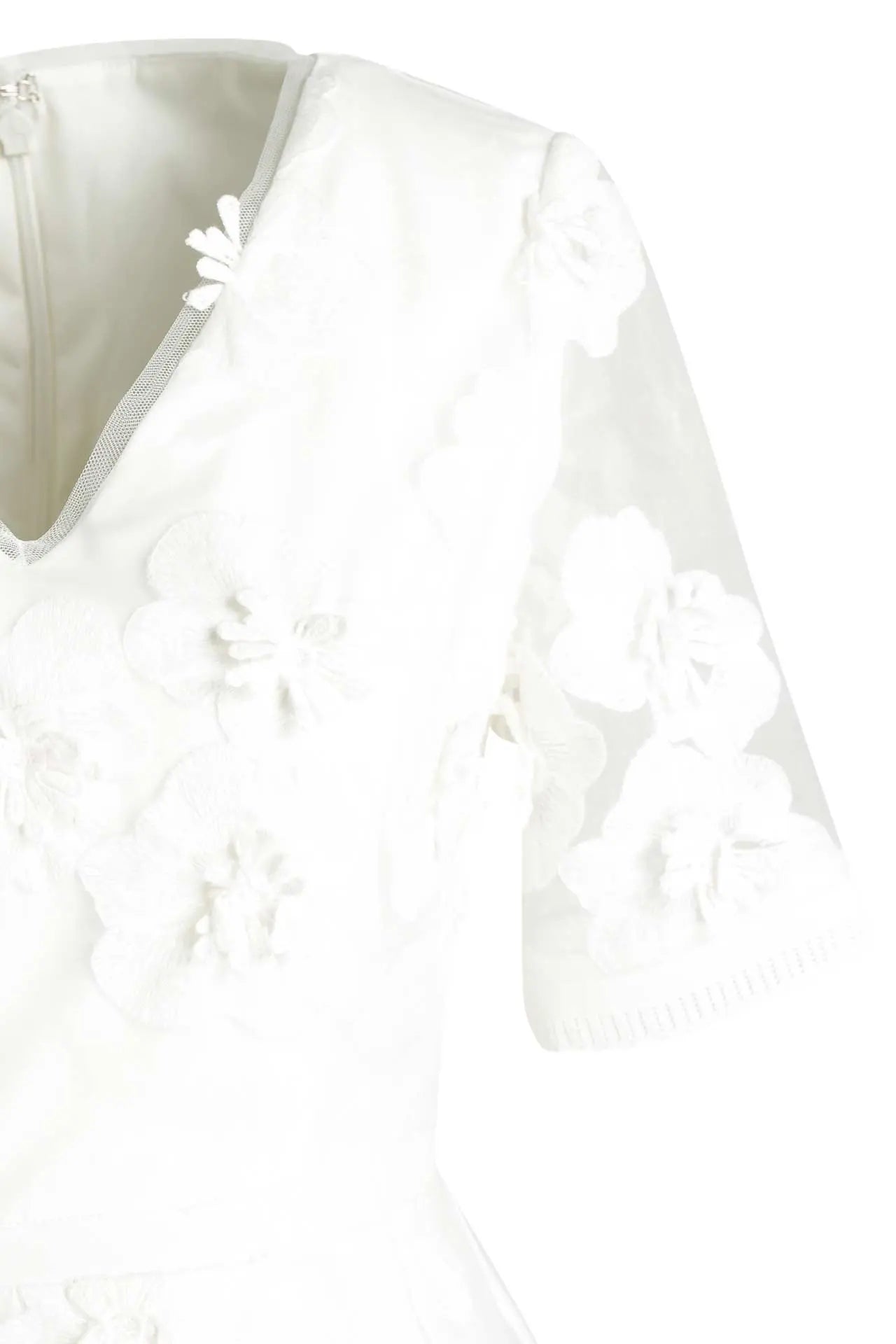 Apart Formal lace dress with short sleeves, white