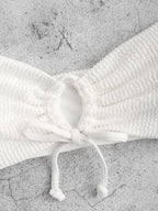 Zaful Two-piece swimsuit with embossed structure, white and black