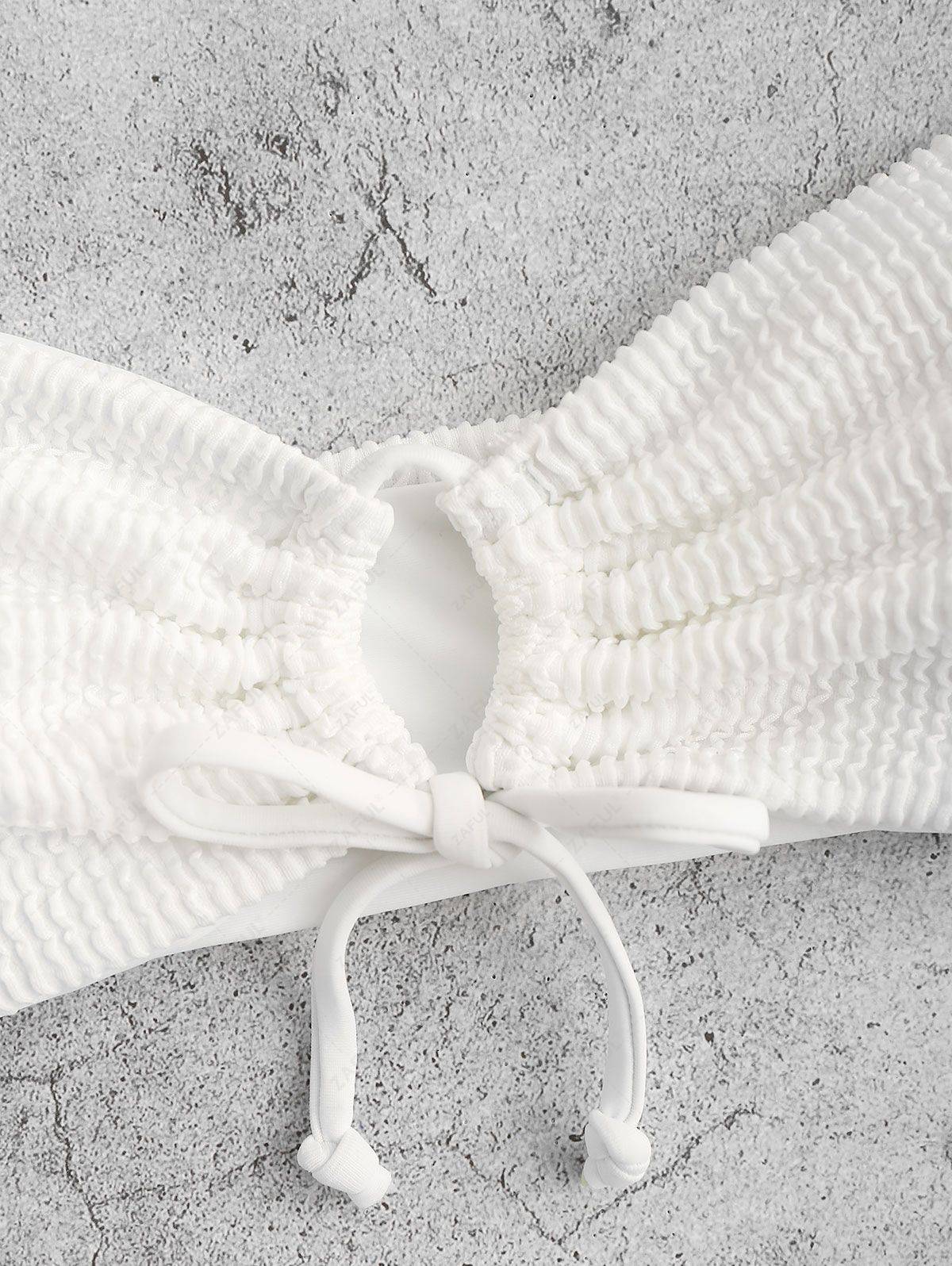 Zaful Two-piece swimsuit with embossed structure, white and black