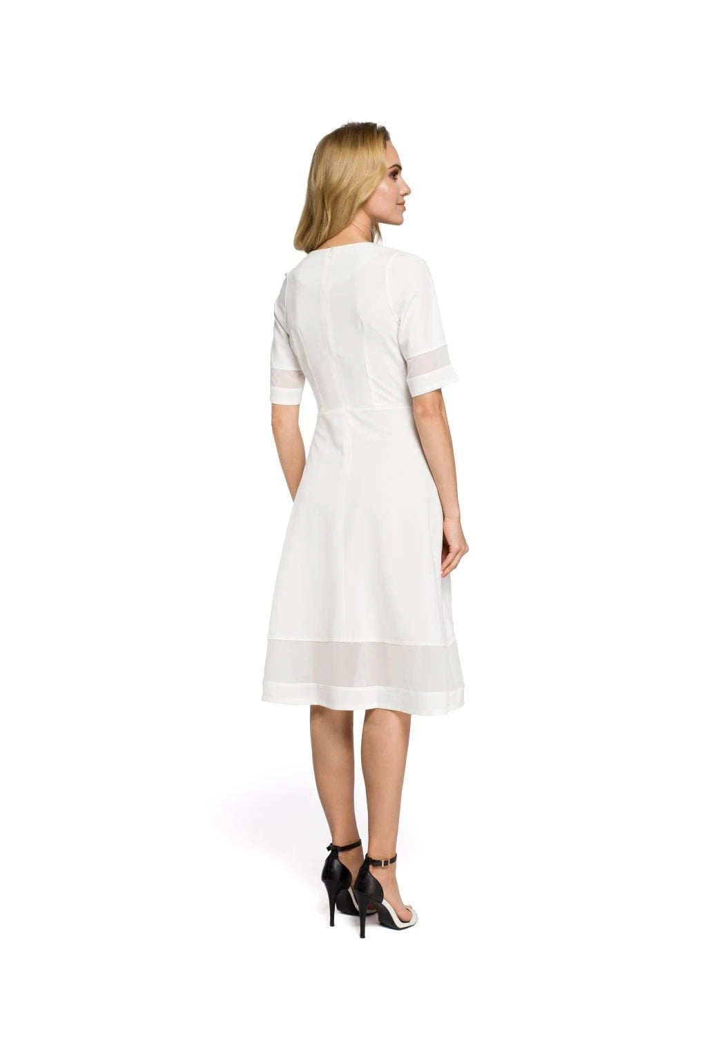 Made of Emotions Women's elegant knee-length dress, white