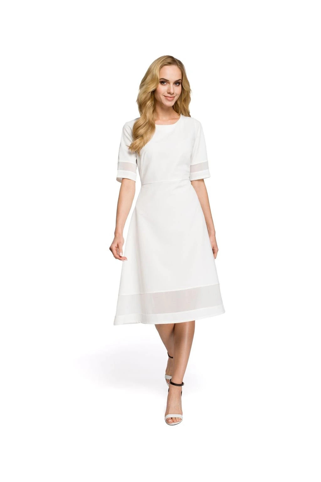 Made of Emotions Women's elegant knee-length dress, white