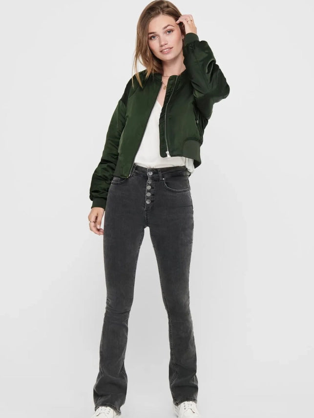 Women's bomber jacket in olive green color ONLY