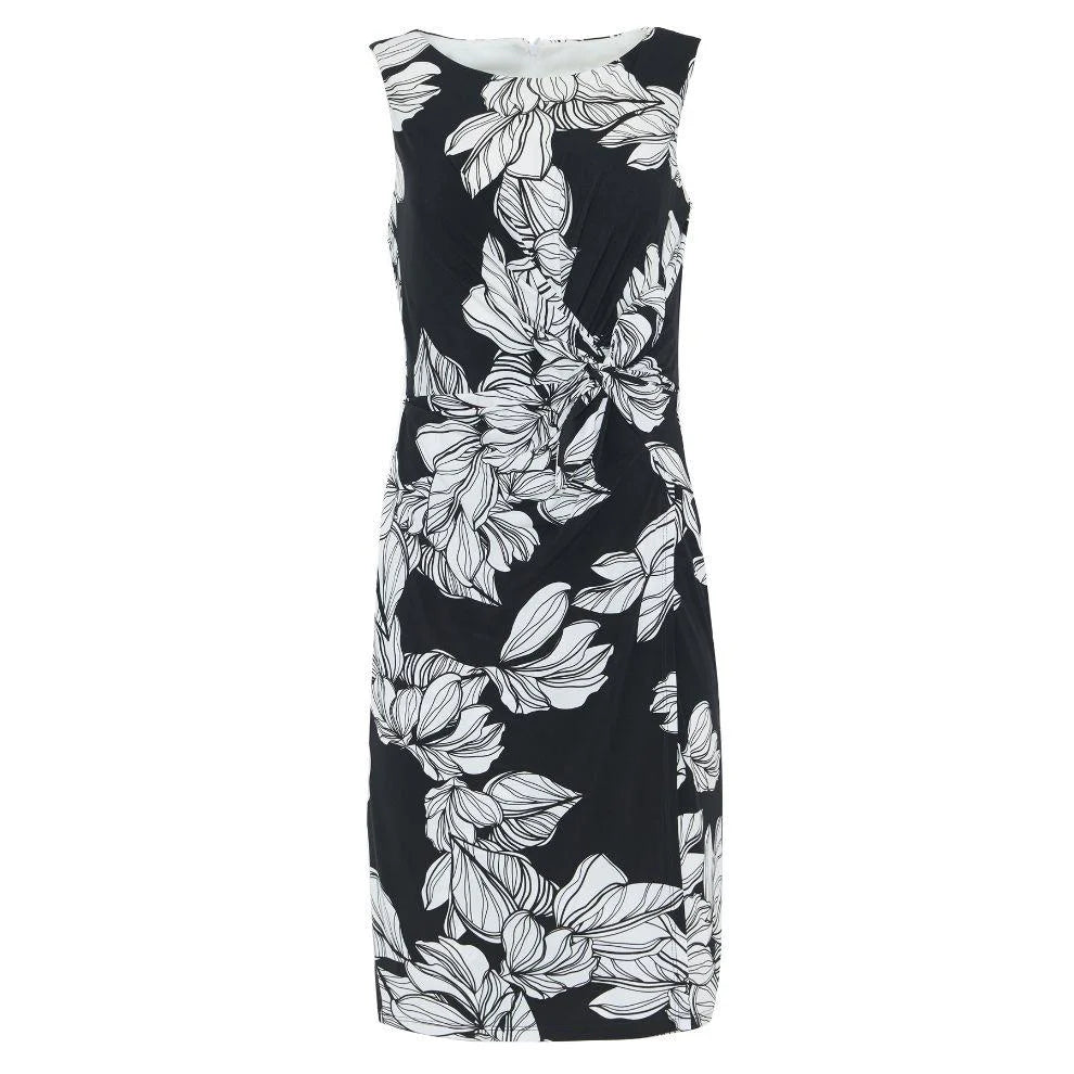 JOSEPH RIBKOFF Summer elastic wrap dress, black and white