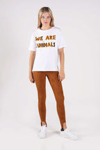 Women's leggings with elastic under the foot Desigual, brown