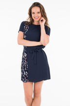 Women's knitted dress Tommy Hilfiger, dark blue with decoration