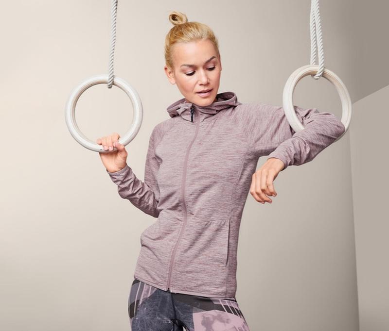 Спортен дамски суитчърт с качулка, розов