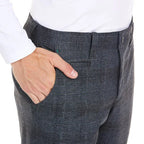 Men's trousers Alberto Rob DS ceramica slim fit, navy blue check