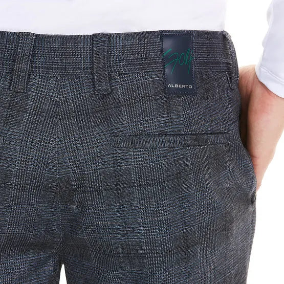 Men's trousers Alberto Rob DS ceramica slim fit, navy blue check