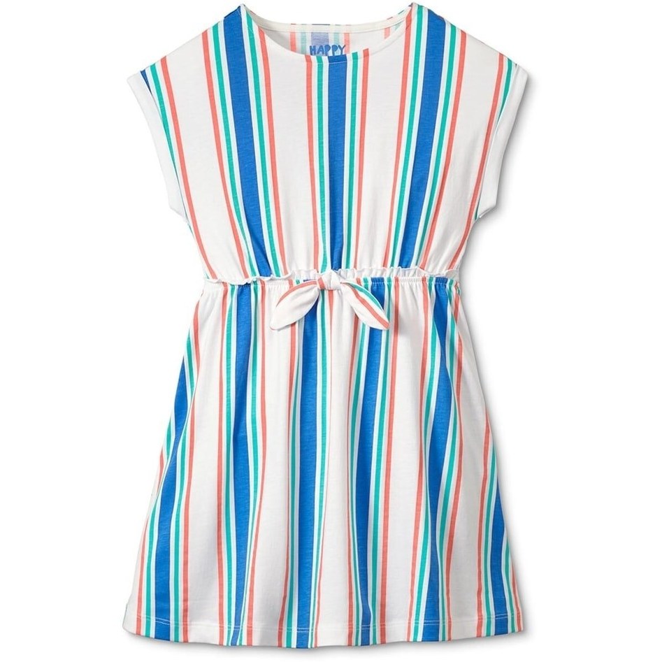 Children's cotton dress, white-striped 