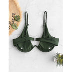 Zaful Underwired Swimsuit Season 2025, Dark Green