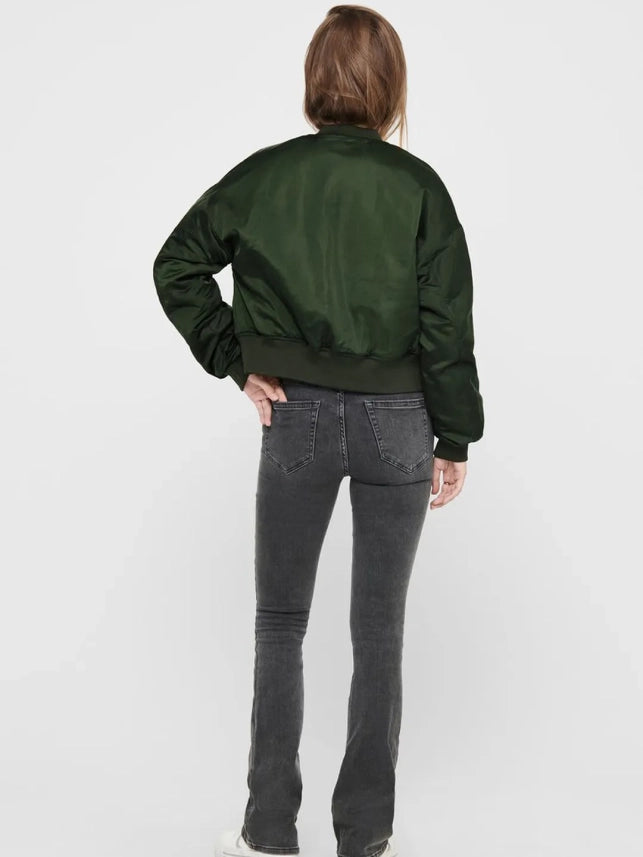 Women's bomber jacket in olive green color ONLY