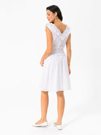 FELIX HARDY Women's cotton summer dress, white with dots