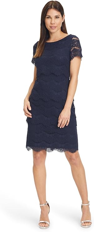 Vera Mont Women's evening dress with lace, dark blue