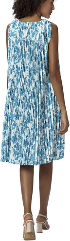 Apart Women's flared pleated dress, white with print