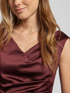 Women's elegant satin dress Vera Mont, burgundy