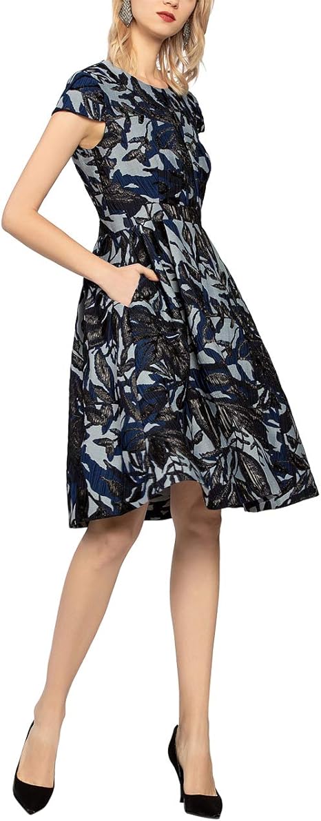 Apart Women's flared jacquard dress, multi-colored