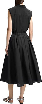 Be wear Elastic flared mid-length skirt, black