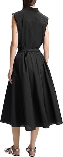 Be wear Elastic flared mid-length skirt, black