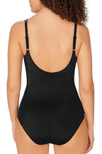Women's one-piece swimsuit with padding SUSA, black with print