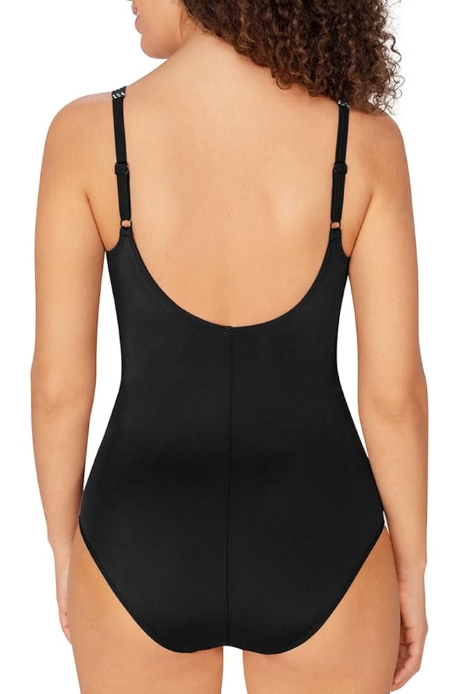 Women's one-piece swimsuit with padding SUSA, black with print