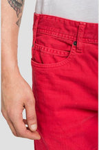 Men's denim Bermuda shorts Replay, red