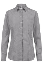 Women's cotton shirt By Mi, white-black check