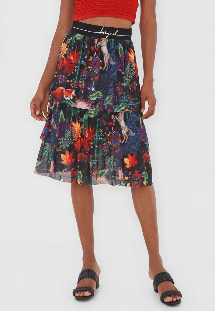 Desigual Women's knitted skirt, floral print