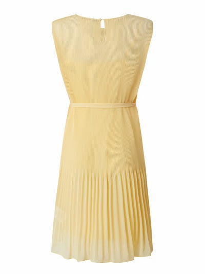 Set Summer pleated mid-length dress, yellow