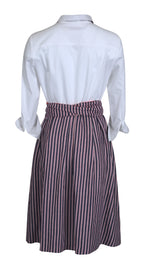 Schneiders Women's elegant linen and viscose dress, white/checkered