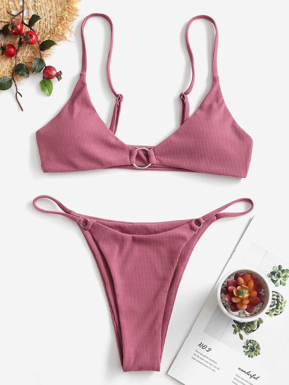 Zaful Two-piece swimsuit with decorative ring