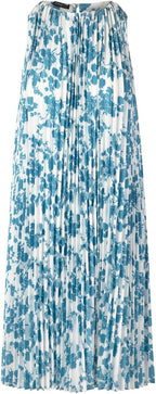 Apart Women's flared pleated dress, white with print