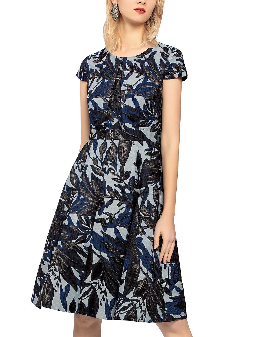 Apart Women's flared jacquard dress, multi-colored