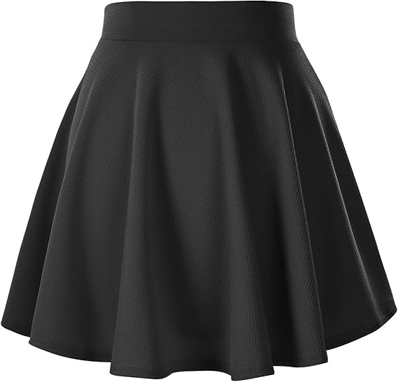 Urban CoCo Women's flared knee-length skirt, black