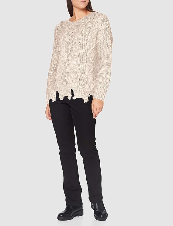 Women's sweater in "destroyed" style with zigzag knit Replay